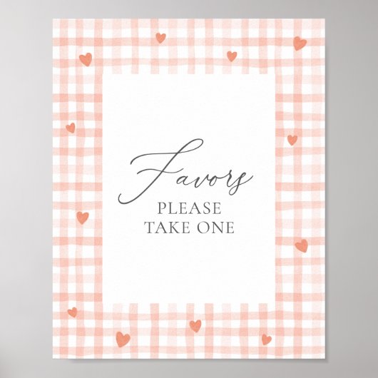 Little Sweetheart Gingham Baby Shower Pavies Sign ポスター (正面)