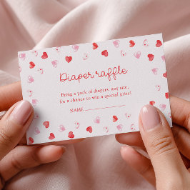 Little Sweetheart Girl Baby Shower Diaper Raffle エンクロージャーカード