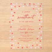 Little Sweetheart Girl Baby Shower Invitation アクリル招待状 (正面)
