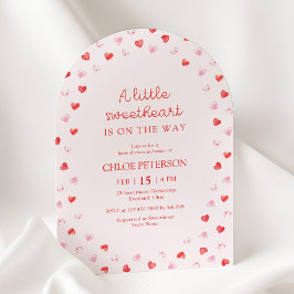 Little Sweetheart Girl Baby Shower Invitation 招待状