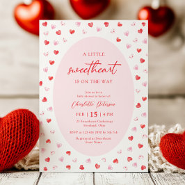 Little Sweetheart Girl Baby Shower Invitation 招待状