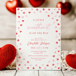 Little Sweetheart Girl Baby Shower Invitation 招待状