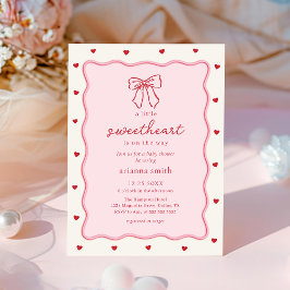 Little Sweetheart Girl Baby Shower Invitation 招待状