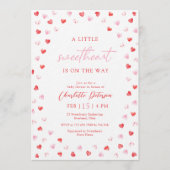 Little Sweetheart Girl Baby Shower Invitation 招待状 (正面)