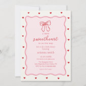 Little Sweetheart Girl Baby Shower Invitation 招待状 (正面)