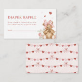 Little Sweetheart Heart Bear Diaper Raffle Card エンクロージャーカード (正面/裏面)