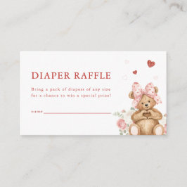 Little Sweetheart Heart Bear Diaper Raffle Card エンクロージャーカード