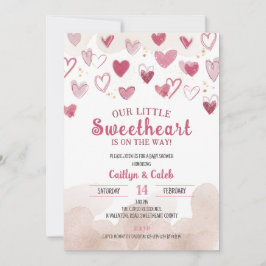 Little Sweetheart on the way、Baby Shower、Cupid 招待状