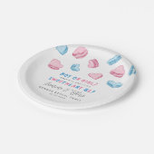 Little Sweetheart Pink & Blueハート性別 ペーパープレート (アングル)
