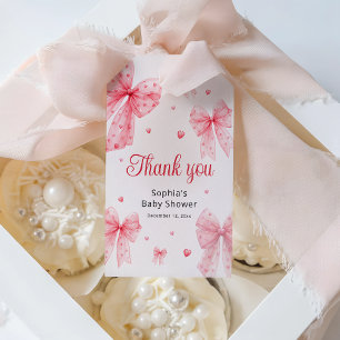 Little Sweetheart Pink Bow Baby Showerありがとう ギフトタグ