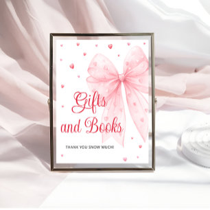 Little Sweetheart Pink Bow Baby Showerギフトブック ポスター