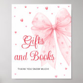 Little Sweetheart Pink Bow Baby Showerギフトブック ポスター (正面)