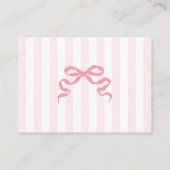 Little Sweetheart Pink Bow Diaper Raffle エンクロージャーカード (裏面)