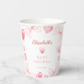Little Sweetheart Pink Bow Girl Baby Shower 紙コップ (裏面)