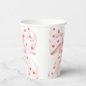 Little Sweetheart Pink Bow Girl Baby Shower 紙コップ (右)