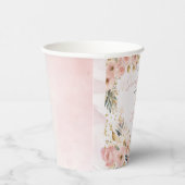 Little Sweetheart Pink Floral Bear Baby Shower 紙コップ (右)