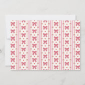 Little Sweetheart Pink Red Bow Baby Shower Photo 招待状 (裏面)
