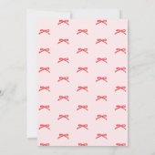 Little Sweetheart Pink Red Bow First Birthday 招待状 (裏面)