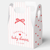 Little Sweetheart Pink Red Valentines Baby Shower フェイバーボックス (オープン)