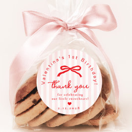 Little Sweetheart Pink Red Valentines birthday  ラウンドシール