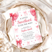 Little Sweetheart Red Bow赤ちゃんシャワー 招待状