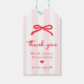Little Sweetheart Red Bow Birthday Thank you ギフトタグ (正面)
