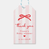 Little Sweetheart Red Bow Valentines Thank you ギフトタグ (正面)