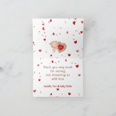 Little Sweetheart Red Valentines Boy Baby Shower サンキューカード (内部)