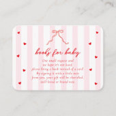 Little Sweetheart Stripes Bow Books for Baby Card エンクロージャーカード (正面)