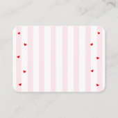 Little Sweetheart Stripes & Bow Diaper Raffle Card エンクロージャーカード (裏面)