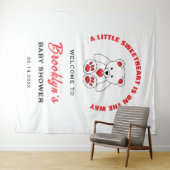 Little Sweetheart Teddy Bearベビーシャワー背景 タペストリー (インサイチュ(横))