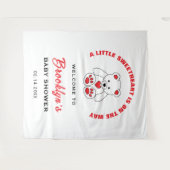 Little Sweetheart Teddy Bearベビーシャワー背景 タペストリー (正面(横))