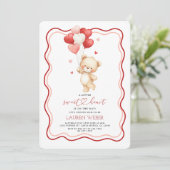 Little Sweetheart Teddy Bear Baby Shower Invita 招待状 (スタンド正面)