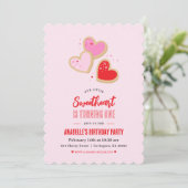 Little Sweetheart Valentine 1st Birthday Party 招待状 (スタンド正面)