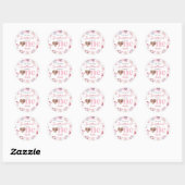 Little Sweetheart Valentine 1st Birthday Sticker ラウンドシール (シート)