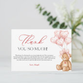 Little Sweetheart Valentine Baby Shower サンキューカード (スタンド正面)