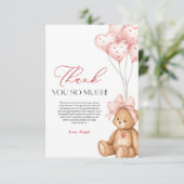 Little Sweetheart Valentine Baby Shower サンキューカード (スタンド正面)