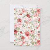 Little Sweetheart Valentine Baby Shower サンキューカード (裏面)