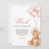 Little Sweetheart Valentine Baby Shower サンキューカード (正面)