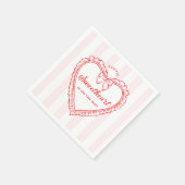 Little Sweetheart Valentine Baby Shower スタンダードカクテルナプキン (角)