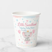 Little Sweetheart Valentine Baby Shower Elephant 紙コップ (裏面)