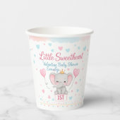 Little Sweetheart Valentine Baby Shower Elephant 紙コップ (正面)