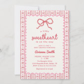 Little Sweetheart Valentine Baby Shower Invitation 招待状 (正面)