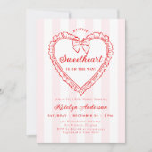 Little Sweetheart Valentine Baby Shower Invitation 招待状 (正面)
