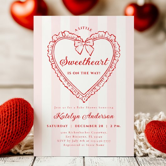 Little Sweetheart Valentine Baby Shower Invitation 招待状