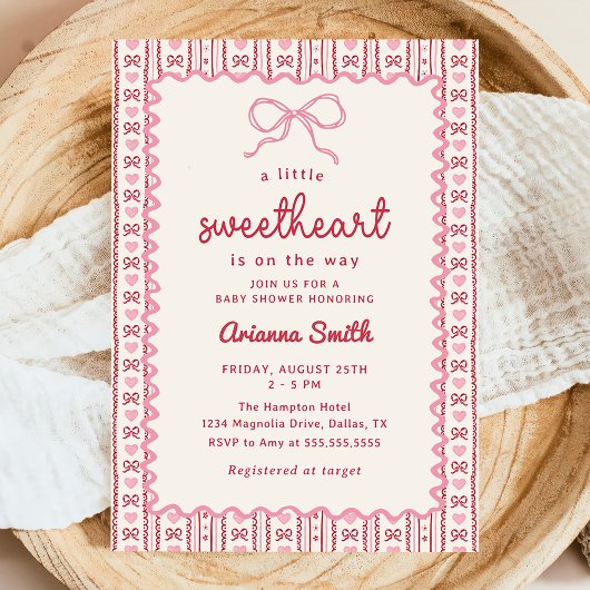 Little Sweetheart Valentine Baby Shower Invitation 招待状