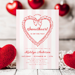 Little Sweetheart Valentine Baby Shower Invitation 招待状