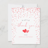 Little Sweetheart Valentine Baby Shower Thank You サンキューカード (正面)