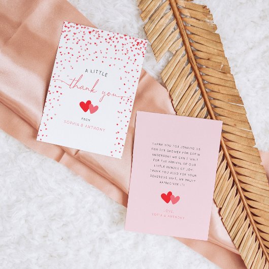 Little Sweetheart Valentine Baby Shower Thank You サンキューカード