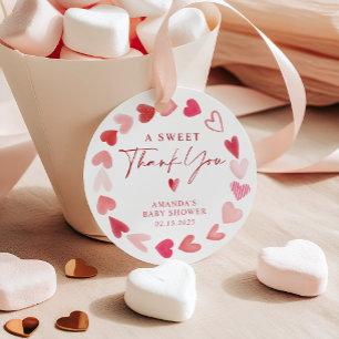 Little Sweetheart Valentine Baby Shower Thank You フェイバータグ